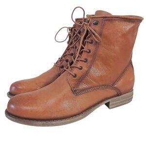 Maison Bulle Women Distressed Gypsy Hippie Mid-Calf Tan Leather Ankle Boots 42